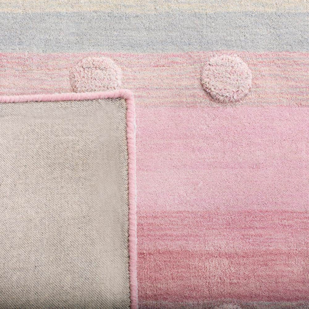 Hand-Tufted Light Blue Wool Rectangular Kids Area Rug 5' x 8'