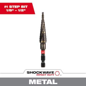 SHOCKWAVE 1/8 in. - 1/2 in. #1 Impact-Rated Titanium Step Drill Bit (13-Steps)
