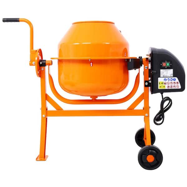 3 Cu. Ft Electric Concrete, Cement Mixer Machine, 110v AC Motor Portable Power for Mortar, Stucco and Fodder