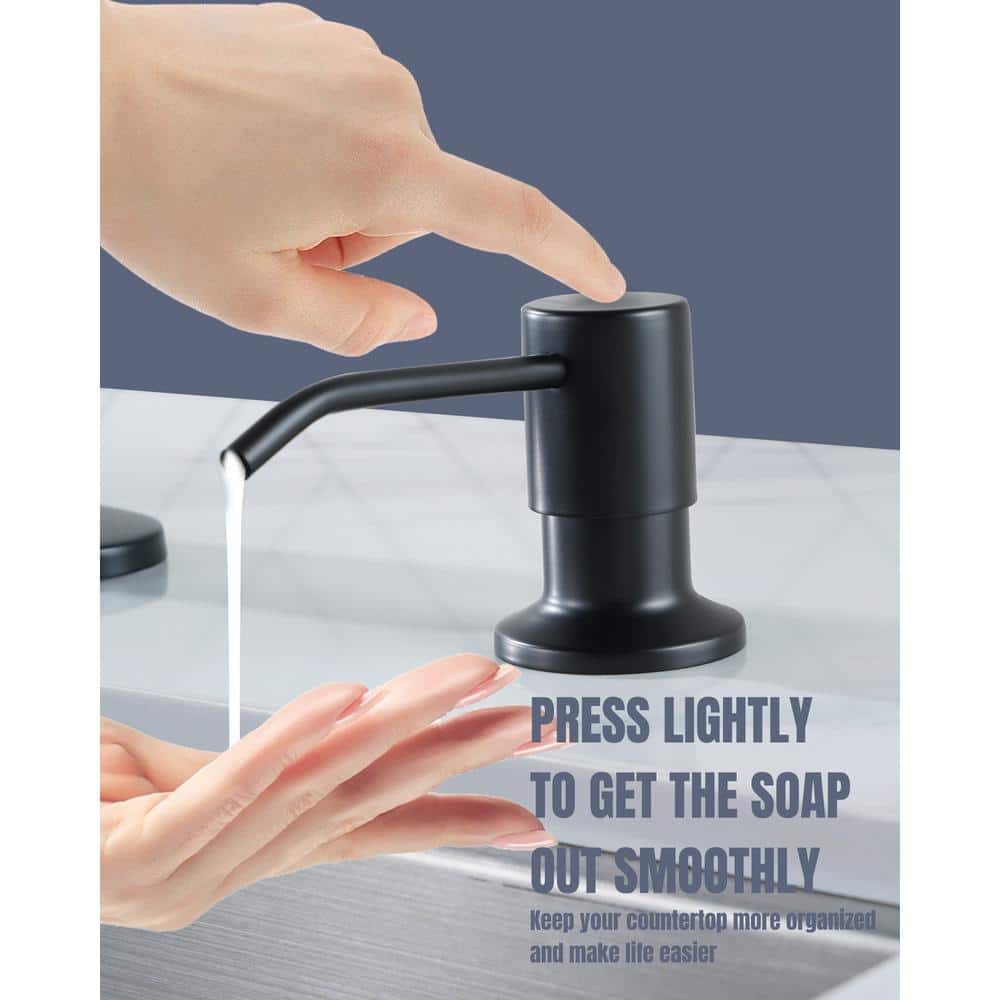 Matte Black Stainless Steel Pull-Down Kitchen Faucet with Soap Dispenser
