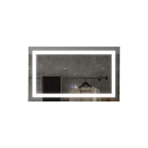 40 in. W x 24 in. H Large Rectangular Frameless Anti-Fog Wall Bathroom Vanity Mirror in Silver