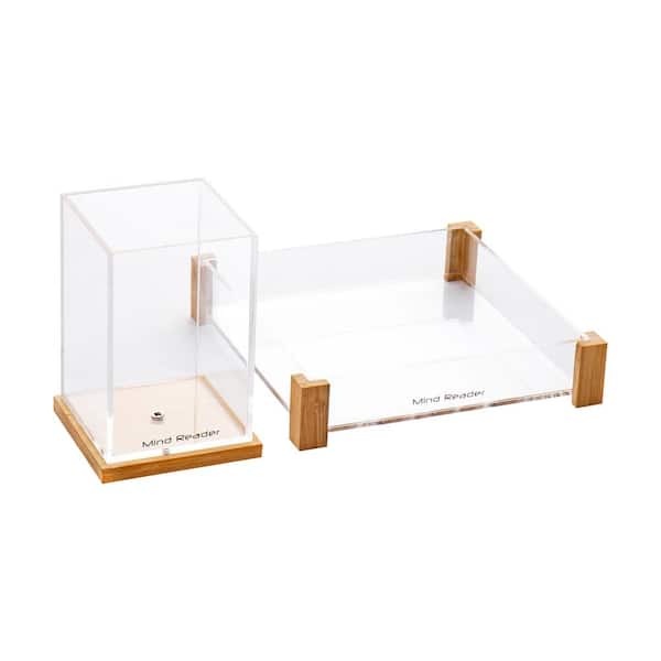 Desk accessories for men iPad & iPhone stand Wood catchall tray