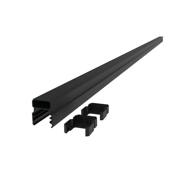 8 ft. Matte Black Classic Aluminum Railing Cap Rail