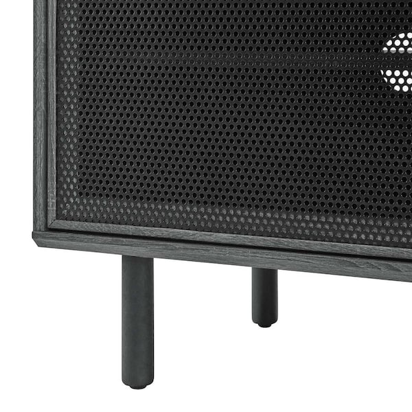 MODWAY Kurtis 67 in. TV and Vinyl Record Stand in Charcoal EEI