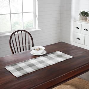 Annie 12 in. W x 36 in. L Gray Buffalo Check cotton Blend Table Runner