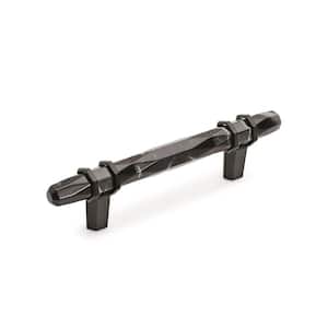 Carrione 3-3/4 in. (96 mm) Marble Black/Black Bronze Drawer Pull
