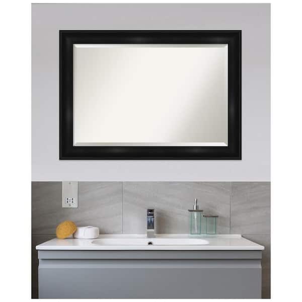 Medium Rectangle Distressed Black Beveled Glass Modern Mirror (29.75 in. H x 41.75 in. W)