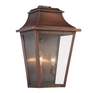 Coventry Collection 2-Light Copper Patina Outdoor Wall Lantern Sconce
