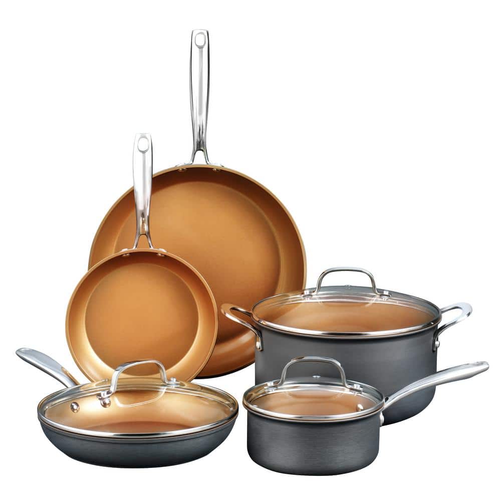 Gotham Steel 23.6-in Aluminum Cookware Set with Lid in the Cooking Pans &  Skillets department at