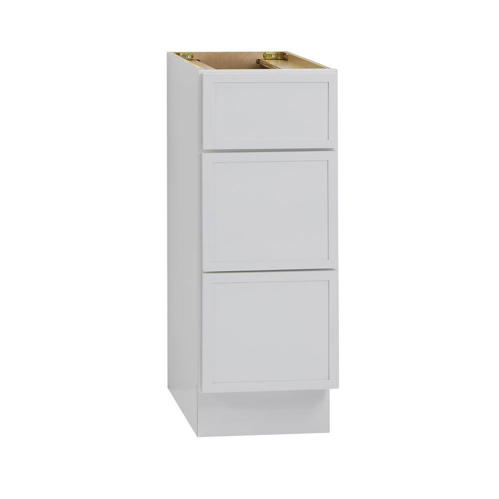White 12" Freestanding Birch and Plywood Storage Cabinet with 3 Drawers