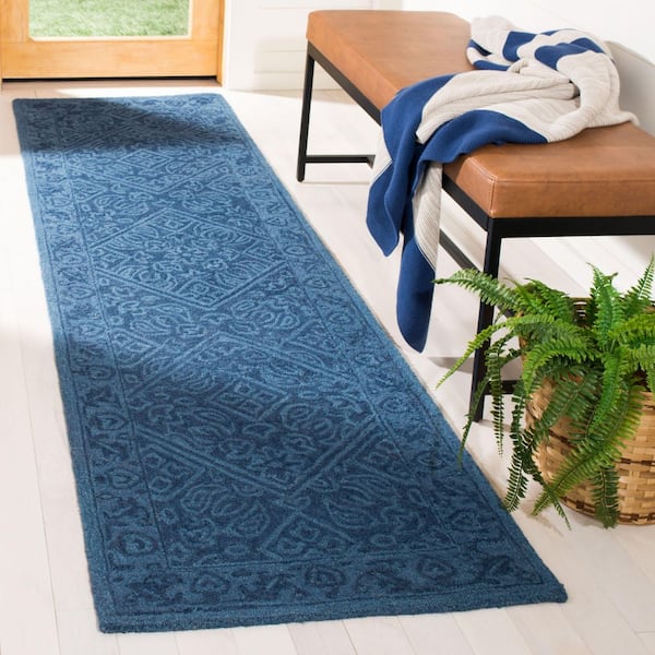 Dip Dye 2 ft. x 7 ft. Navy Blue Oriental Runner Rug