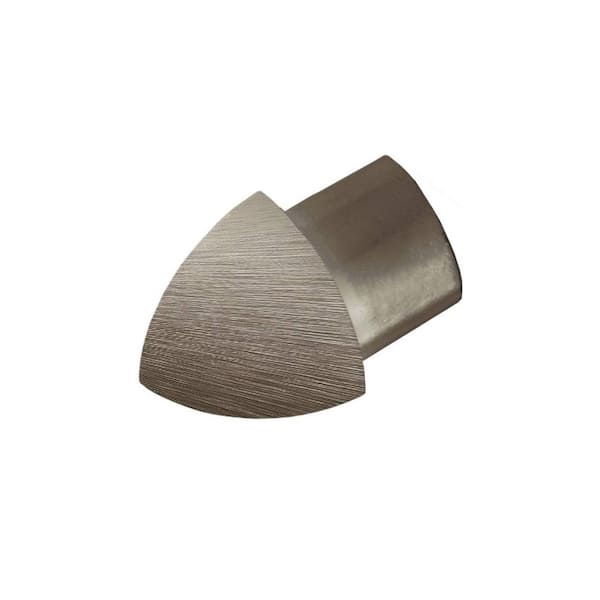 DURAL Durondell 1/2" Round Edge Ext Crnr Aluminum Hi-Gloss Anodized Brushed Nickel/Titanium Molding and Transition Trim