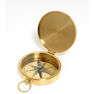 Dahlia Abstract Shiny Brass Marine Compass
