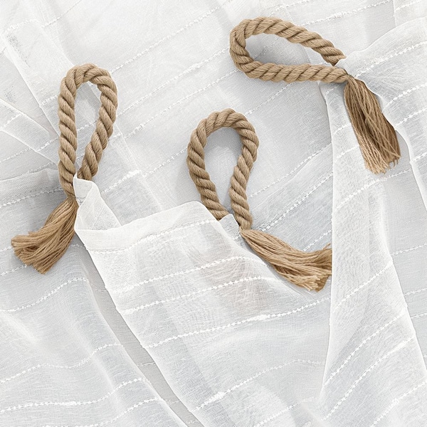 Curtain Tie Backs. White Cotton Rope. Jute Rope. Window Design