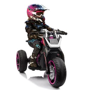 12-Volt 3 Wheel Motorcycle Ride on Motorbike Electric Tricycle for Kids 3-8 Years Old, Pink