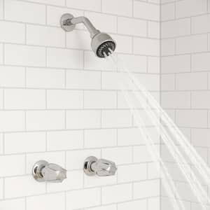 Double Handle 3-Spray Tub and Shower Faucet 1.8 GPM with Adjustable Stream in. Polished Chrome (Valve Included)