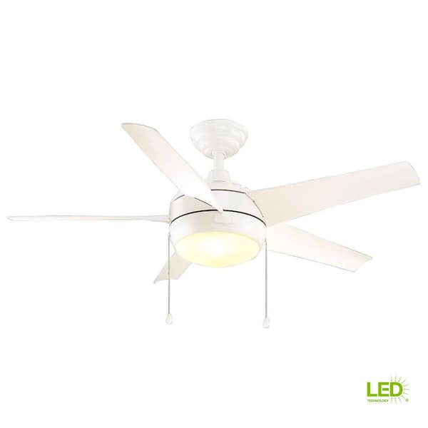 Home Decorators Collection Windward 44 In Led Indoor Matte White Ceiling Fan With Light Kit 51566 The Depot - Home Decorators Collection 44 In Windward Matte White Ceiling Fan