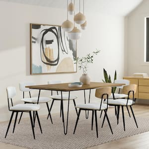 Hunter Industrial Light Brown Wood 66 in. 4-Legs Dining Table (6-Seat)