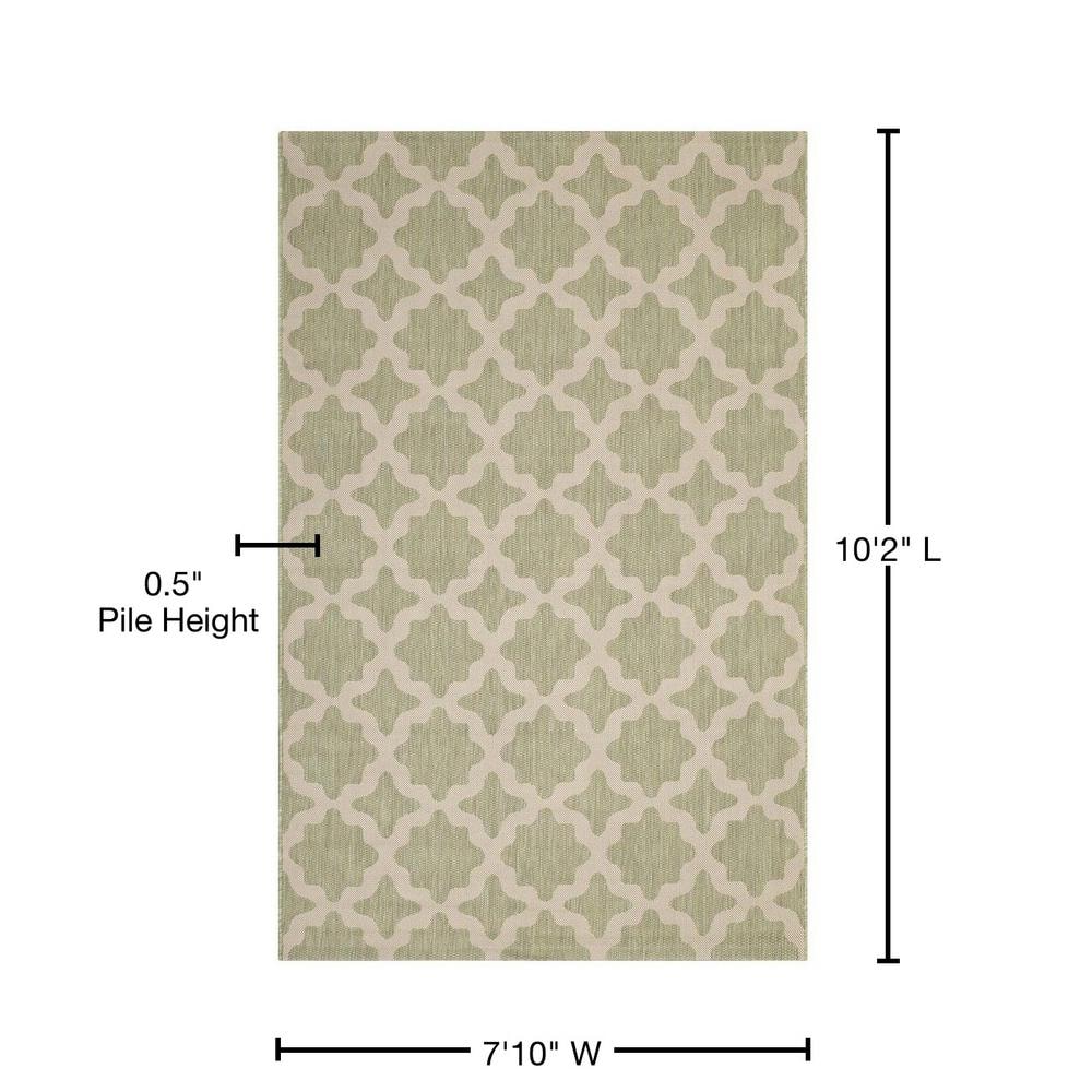 Beige & Light Green 8' x 10' Trellis Synthetic Area Rug