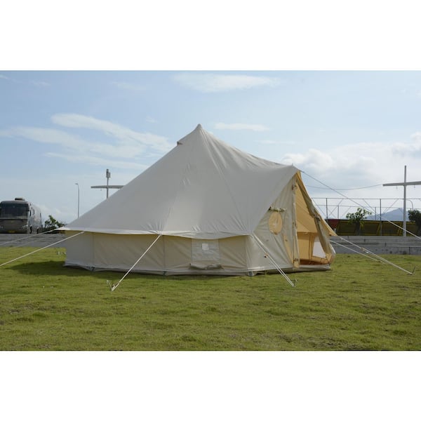 Tenleaf 16.4 ft. x 16.4 ft. 4-Season Beige Glamping Tent