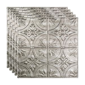 Traditional #2 2 ft. x 2 ft. Crosshatch Silver Lay-In Vinyl Ceiling Tile ( 20 sq.ft. )
