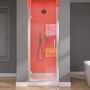 30 in. W x 72 in. H Frameless Shower Panel Pivot Swing Shower Door in Chrome Finish with 1/4 in. Clear Glass Left Hinged