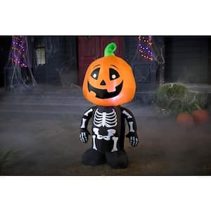 3.5 ft. LED Skeleton Pumpkin