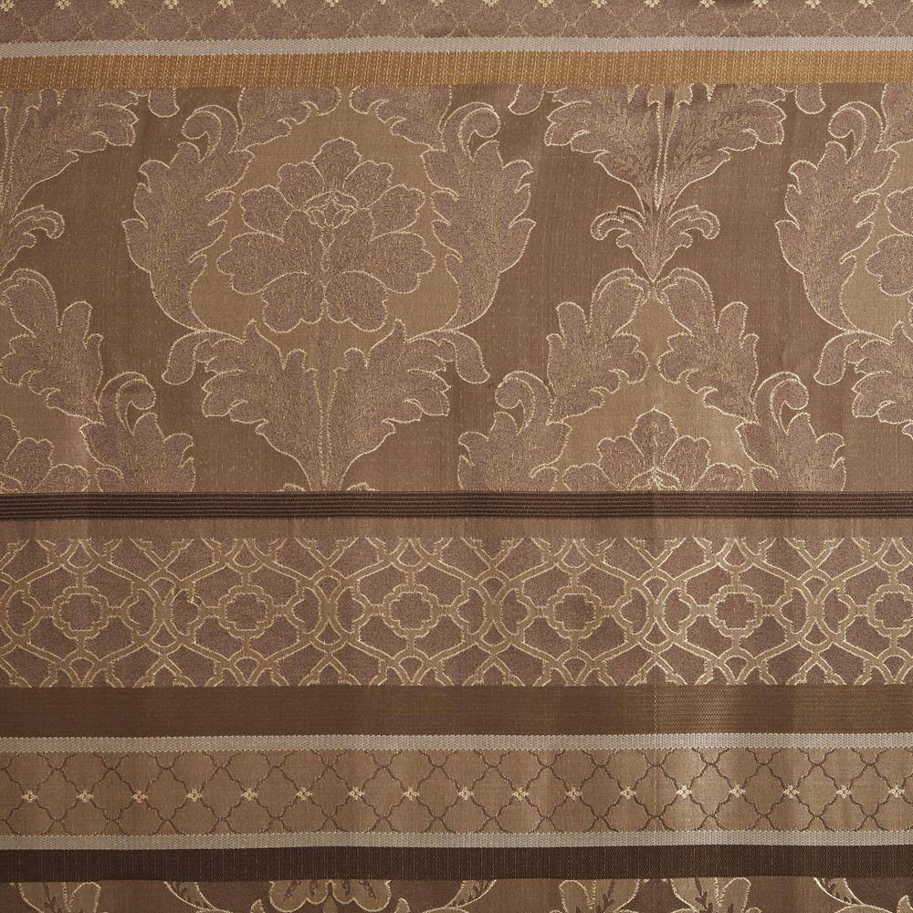 Bellagio Brown Damask Polyester Shower Curtain