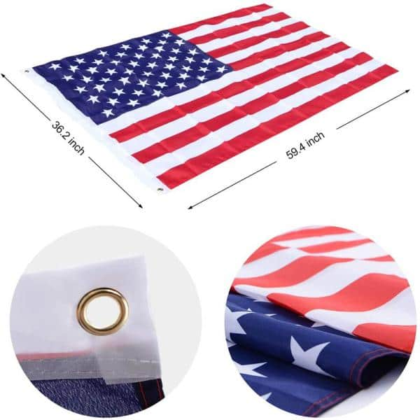 20ft Sectional Flag Pole Kit, Extra Thick Heavy Duty Aluminum Flagpole Rope and Clips Kit Fly 2 Flags, Outdoor Inground Large Flag Poles with 3x5