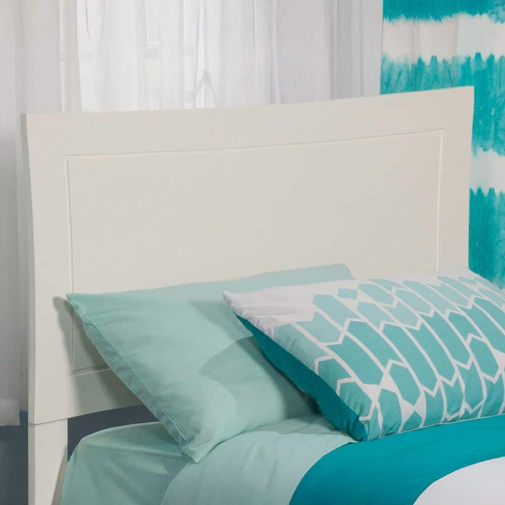 Metro Twin White Wood Headboard with Curved Design