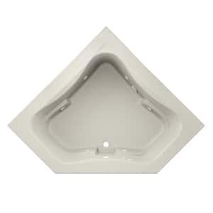 PROJECTA 60 in. x 60 in. Acrylic Corner Drop-In Whirlpool Bathtub in Oyster