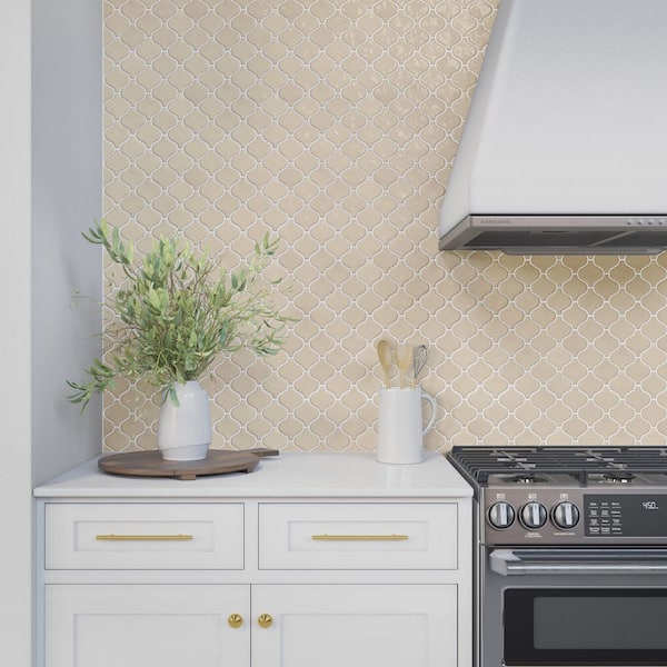LuxeCraft Trance Gloss 11 in. x 12 in. Glazed Ceramic Arabesque Mosaic Tile (7.4 sq. ft./Case)