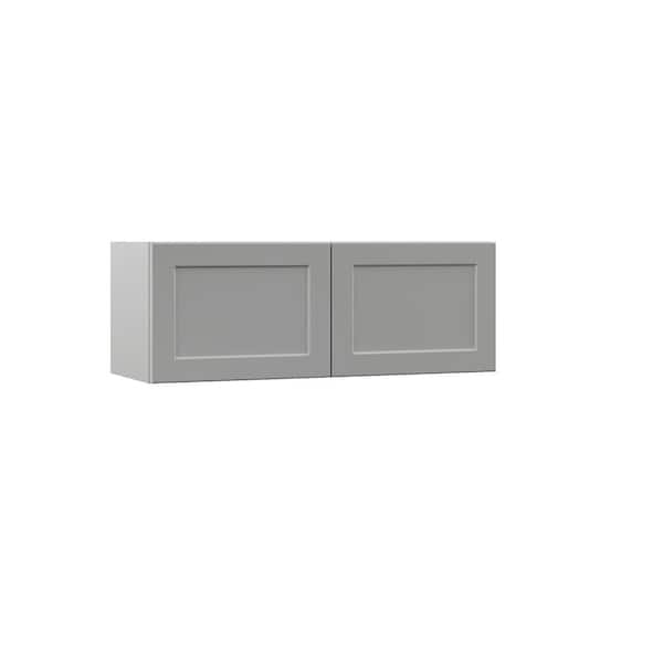 Hampton Bay Designer Series Melvern Assembled 33x12x12 in. Wall Kitchen Cabinet in Heron Gray
