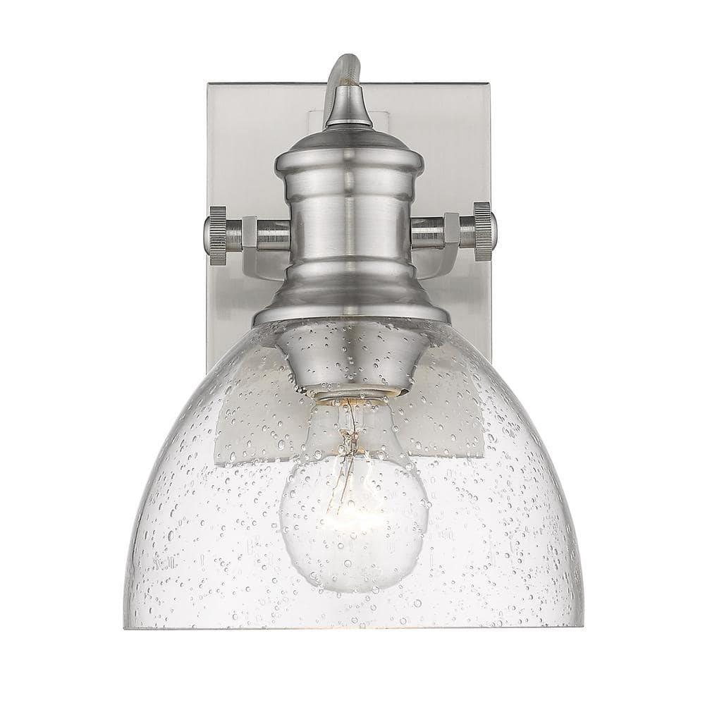 Hines 1-Light Pewter with Seeded Glass Bath Vanity Light price history on PriceWatchPro