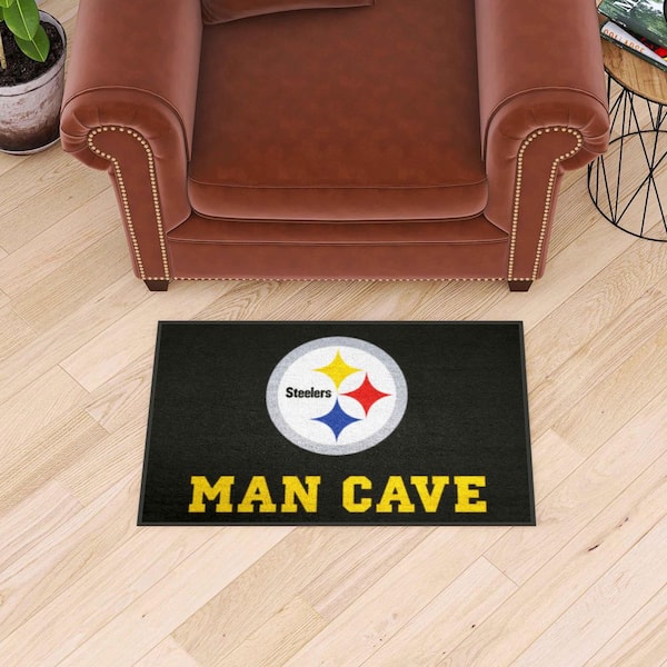 NFL Pittsburgh Steelers Black Man Cave 2 ft. x 3 ft. Area Rug
