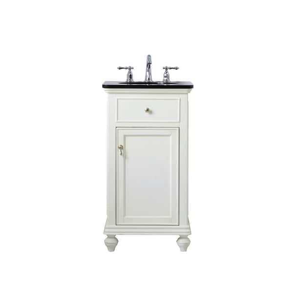 Unbranded Simply Living 19 in. W x 19 in. D x 35 in. H Bath Vanity in Antique White with Black Granite Top