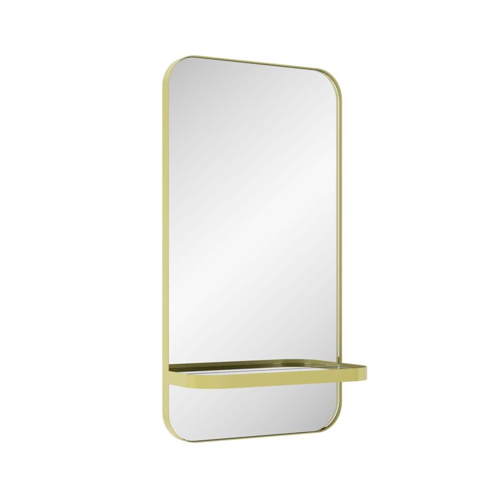 16 in. W x 30 in. H Rectangular Metal Framed Wall Bathroom Vanity Mirror in