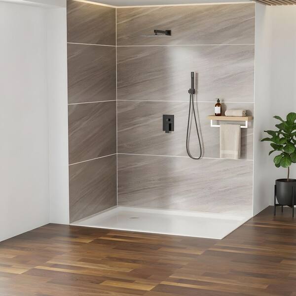 ZEPENGIA 1-Spray Pattern 10 in. Wall Mounted Square Shower and
