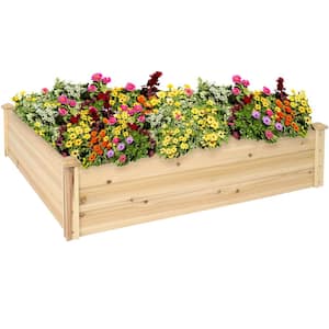 Outdoor Square Wood Raised Garden Bed - 48 in. Square