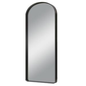 32 in. W x 71 in. H Aluminium Alloy Deep Modern Arch Framed Full Length Mirror with Rounded Corner in Black