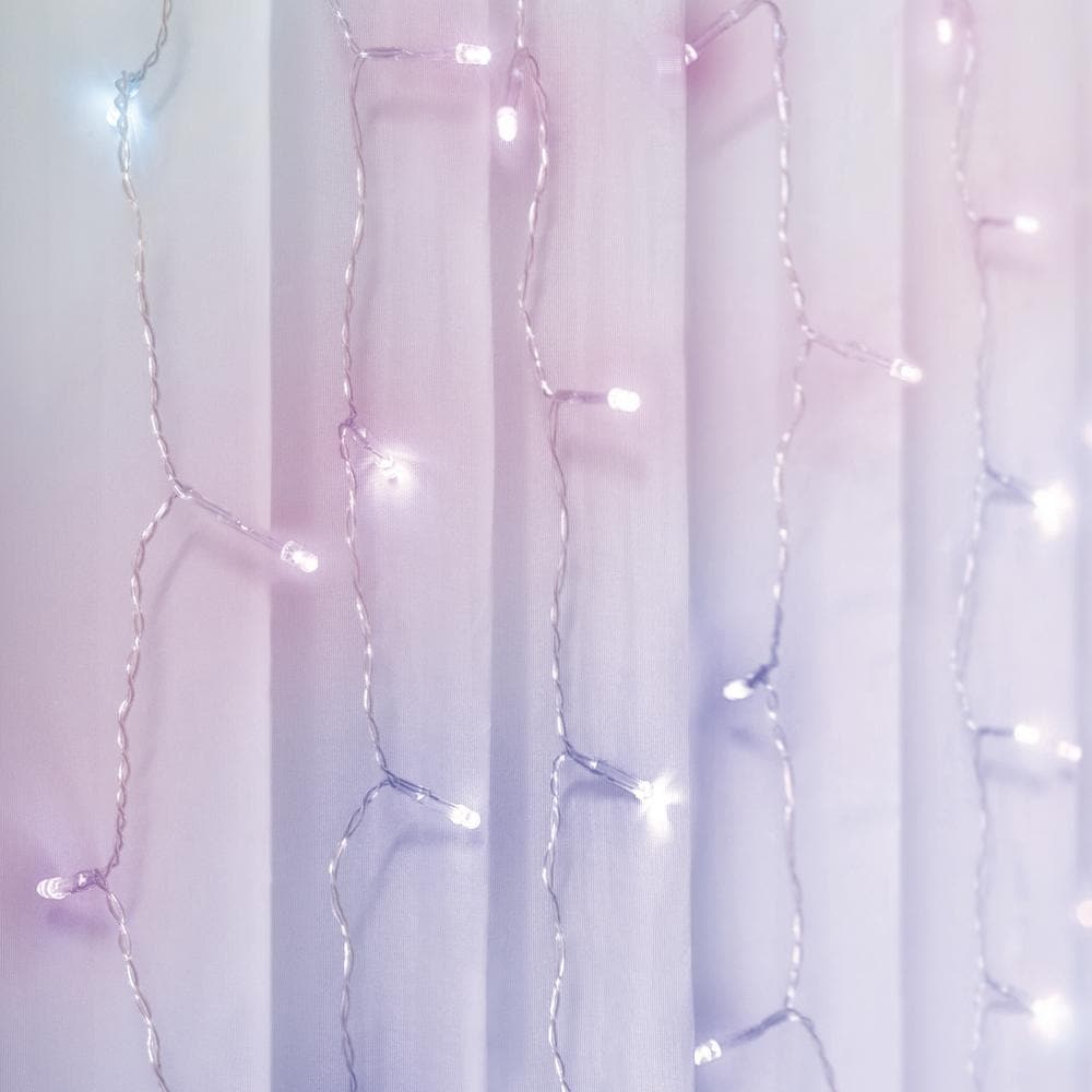 Merkury Innovations 10 ft. 240-Light Multi-Color LED Curtain Cascading ...