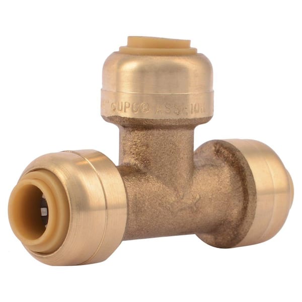 SharkBite 1/4 in. (3/8 in. O.D.) Push-to-Connect Brass Tee Fitting