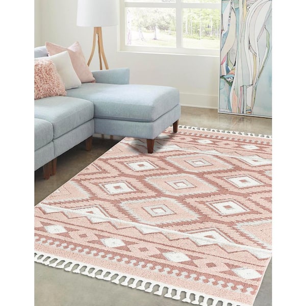Boho Gigi Pink 9 ft. x 12 ft. Area Rug