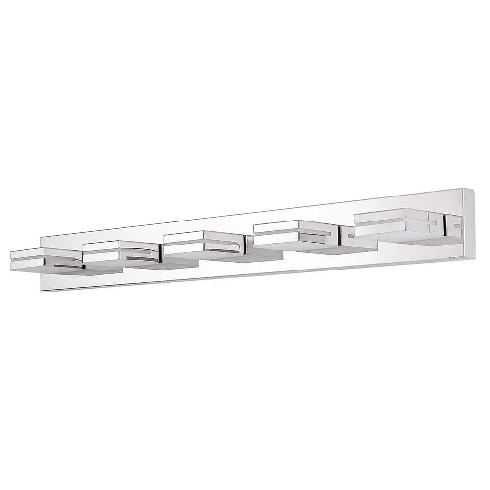 40.6 in. 5-Light Chrome LED Vanity Light with Frosted Acrylic Shade and 360° Rotatable Joint for Bathroom price history on PriceWatchPro