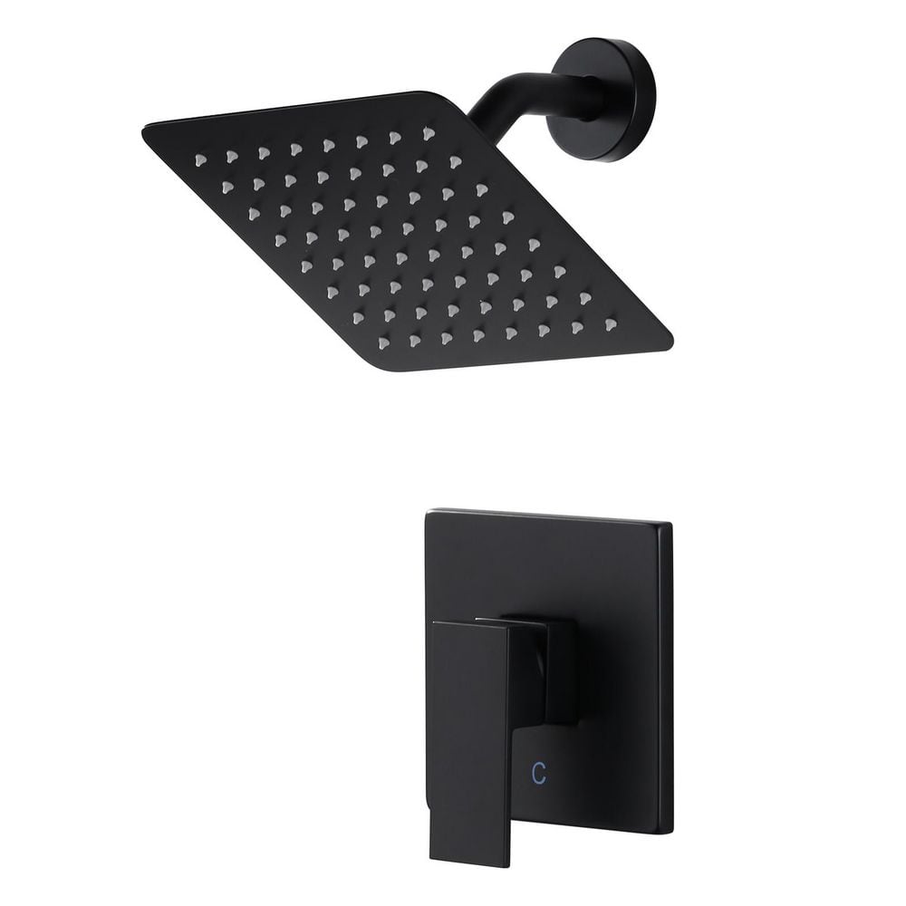 Single Handle 1-Spray Square Shower Faucet 1.8 GPM with Pressure Balance and Brass Valve Included in. Matte Black price history on PriceWatchPro