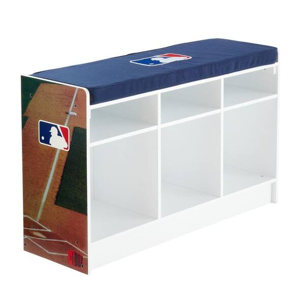 MyOwnersBox MLB Cubeits 36 in. x 22 in. White 3-Cube Bench Organizer