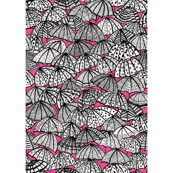 Pink Dara Rasberry Jolly Brollies Wallpaper Sample