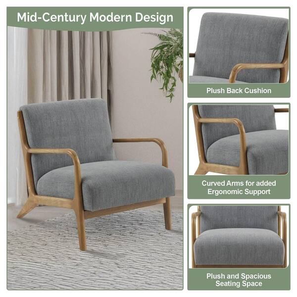 INK+IVY Novak Grey Mid-Century Modern Accent Armchair II100