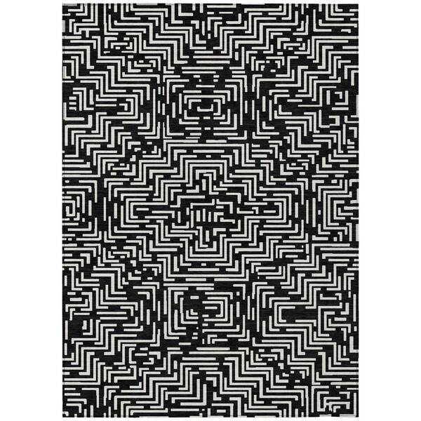 Chantille Machine Washable Indoor/Outdoor Abstract ACN2664 Black 10 ft. x 14 ft. Area Rug
