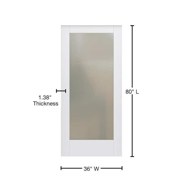 JELD-WEN 36-in x 80-in Unfinished K-frame Frosted Glass Unfinished